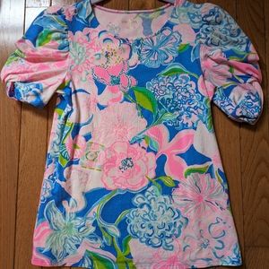 Lilly Pulitzer Elisabette Top in Peony for Your Thoughts